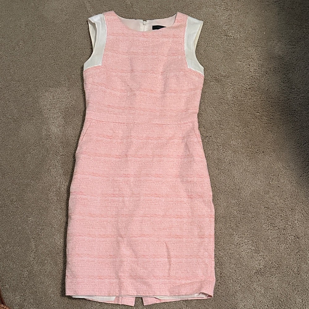 J. Crew Pink and Cream Mini Dress